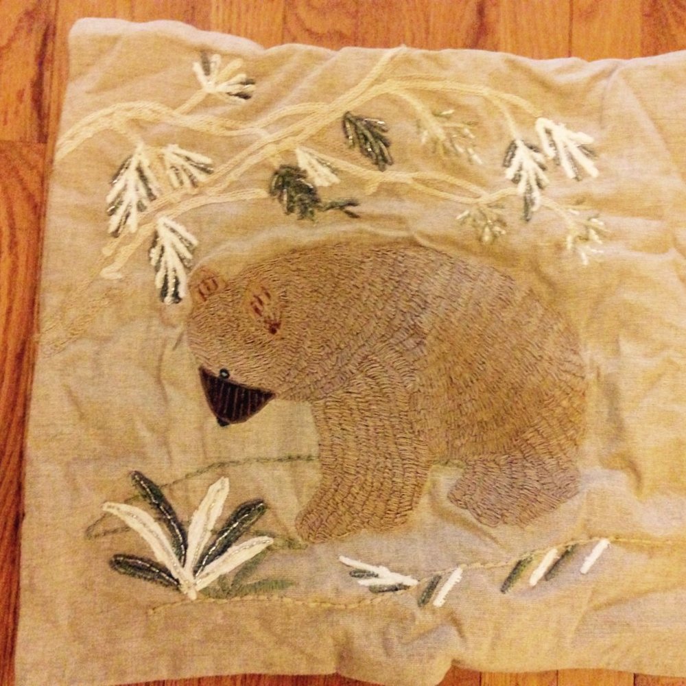 Embroidered pillow cover by pottery barn 20 plus inch square - Picture 2 of 4